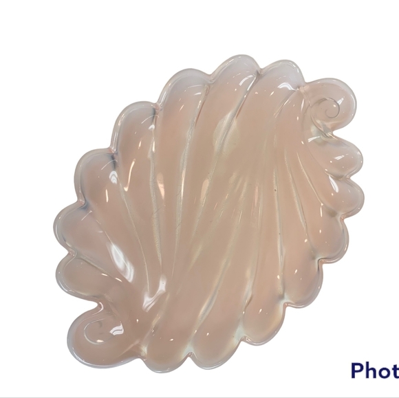 1940'S Duncan Miller Sanibel Pink Opalescent Shell Design Platter
